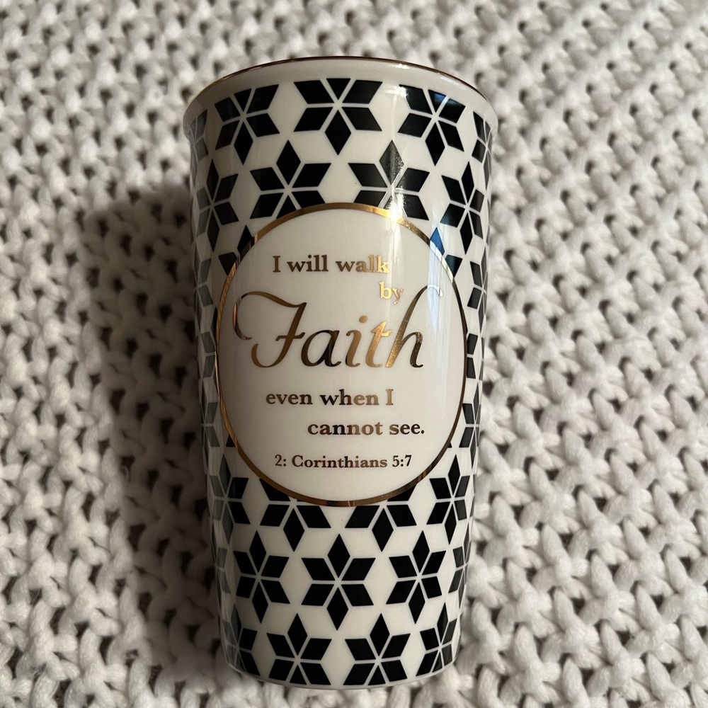 Glass Coffee Mug with Bible Verse